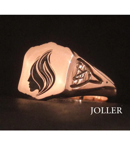 Solid Gold Custom Made Shield Ring