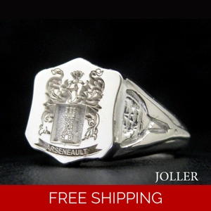 Shield Ring Custom Engraved Family Crest