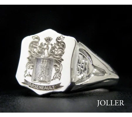 Shield Ring Custom Engraved Family Crest