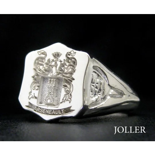 Shield Ring Custom Engraved Family Crest