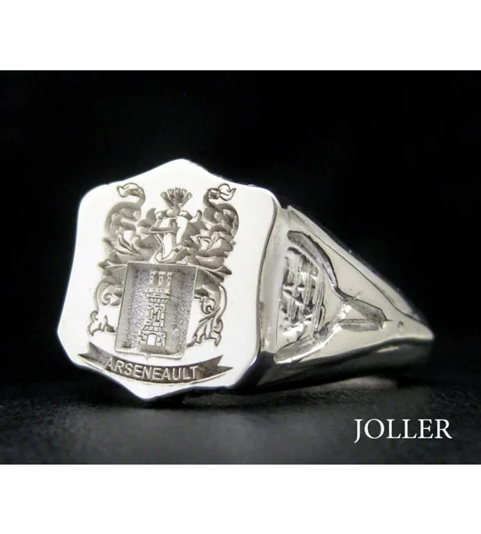 Shield Ring Custom Engraved Family Crest