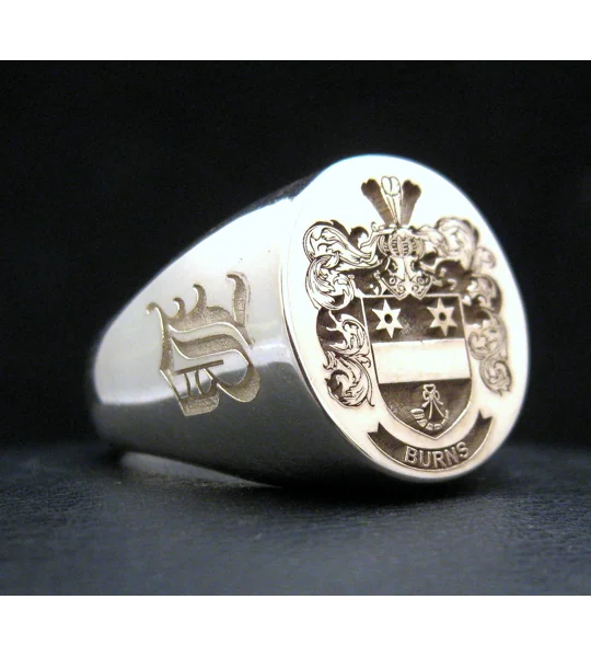 Custom Engraved Coat of Arms Ring