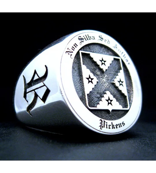 Custom Made Round Family Crest Ring