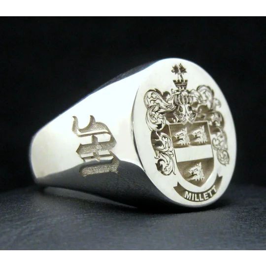 Family Coat of Arms Ring Custom Engraved