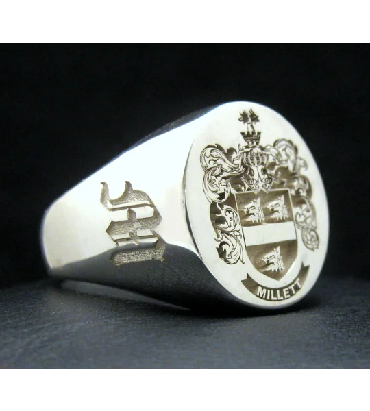 Family Coat of Arms Ring Custom Engraved