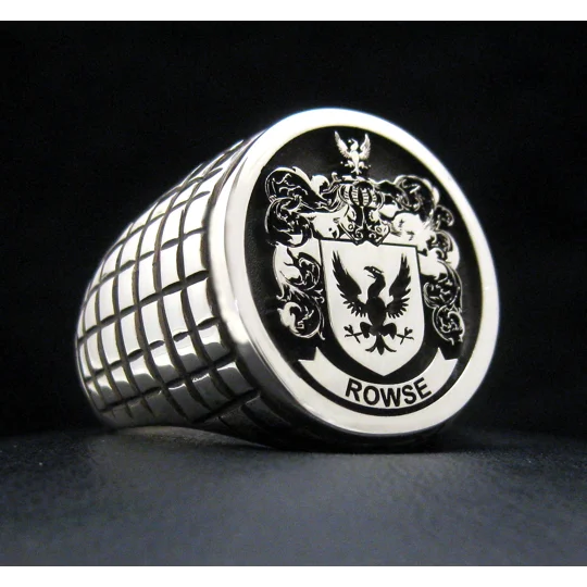 Custom Family Crest Ring Croco Pattern