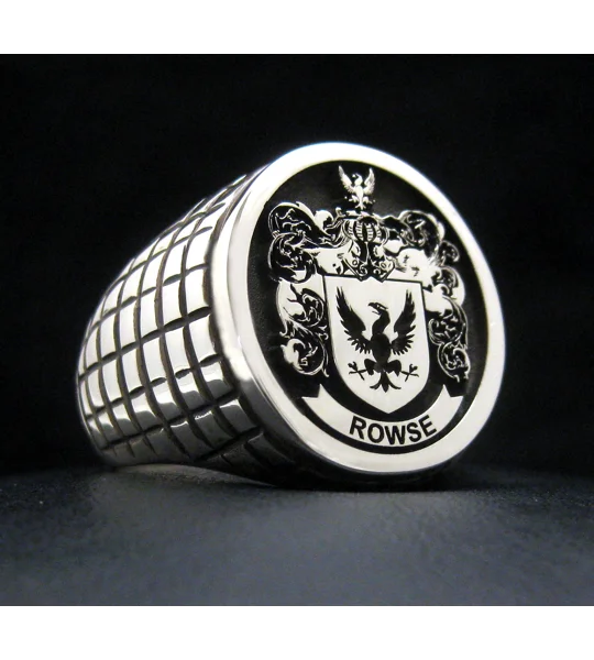 Custom Family Crest Ring Croco Pattern