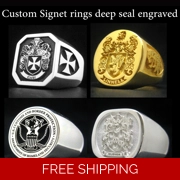 Signet rings deep seal engraved with your choice of family crest