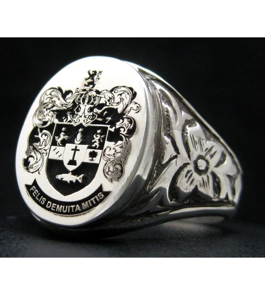 Custom Engraved Family Crest Ring