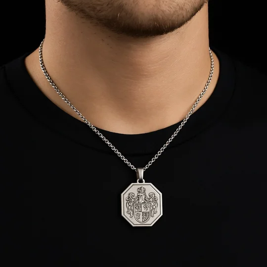 silver coat of arms jewelry