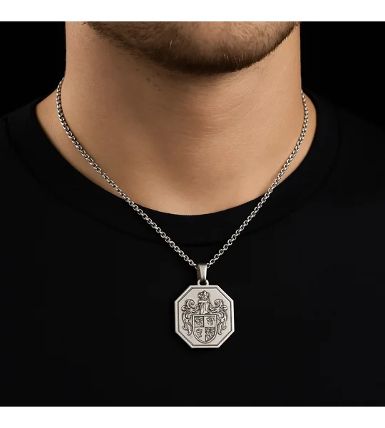 silver coat of arms jewelry