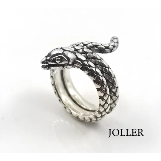 Silver Snake Ring Oxidized