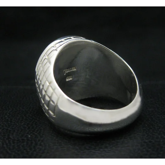 Custom Family Crest Ring Croco Pattern