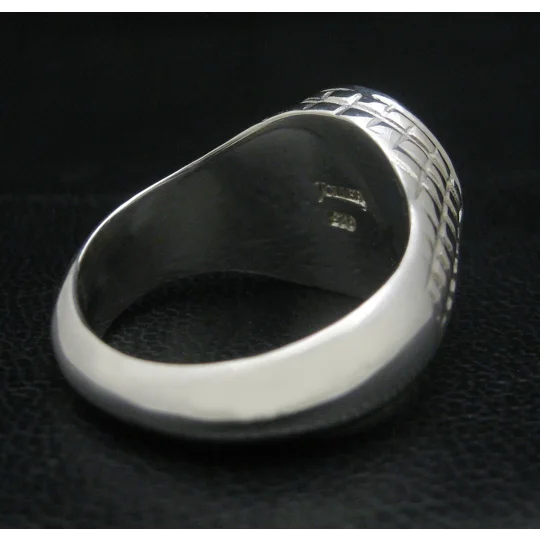 Custom Made Family Crest Ring Croco Pattern