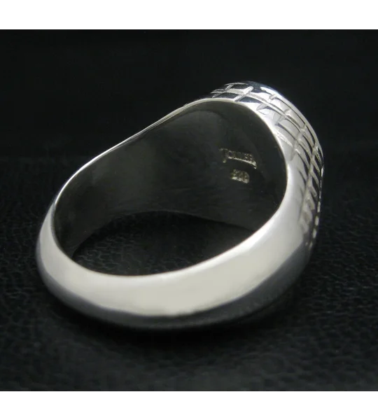 Custom Made Family Crest Ring Croco Pattern