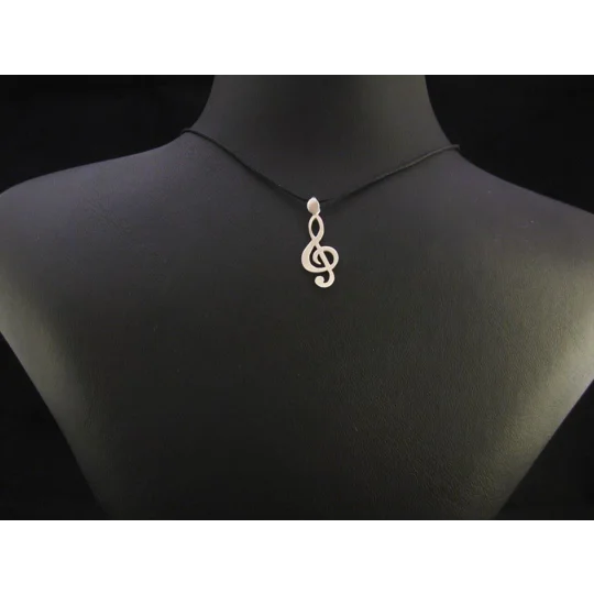 Music Pendant Treble Clef Note - Handmade
