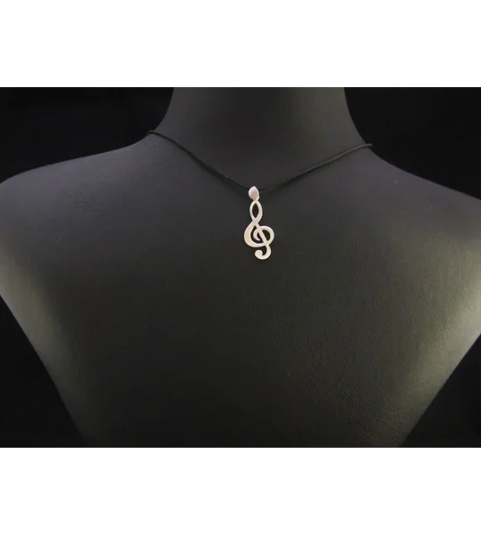 Music Pendant Treble Clef Note - Handmade