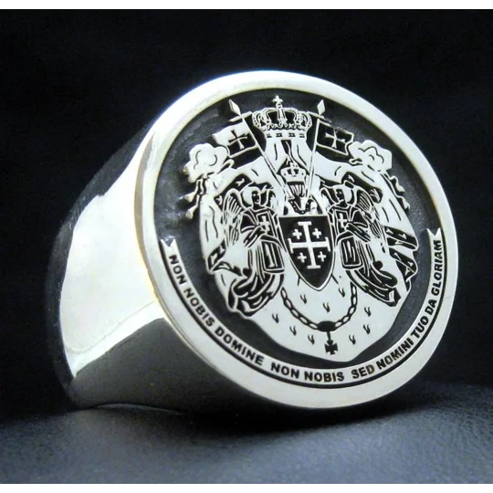 Knights Templar Signet Round Ring