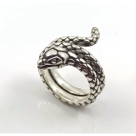 Silver Snake Ring Oxidized