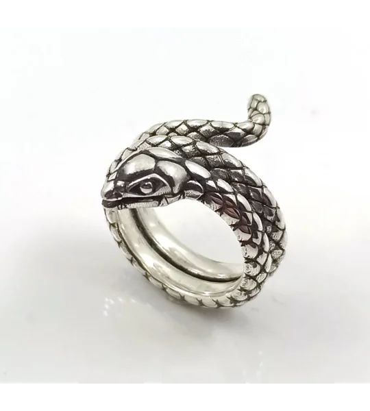 Silver Snake Ring Oxidized