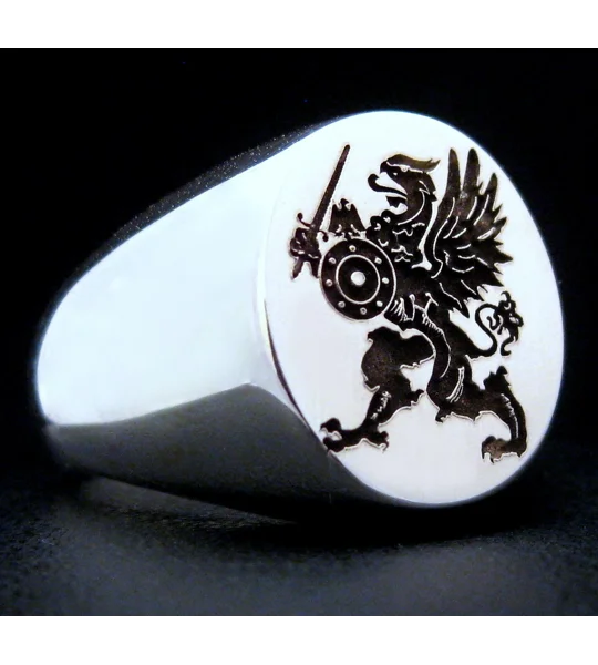 Griffin Warrior Signet Ring