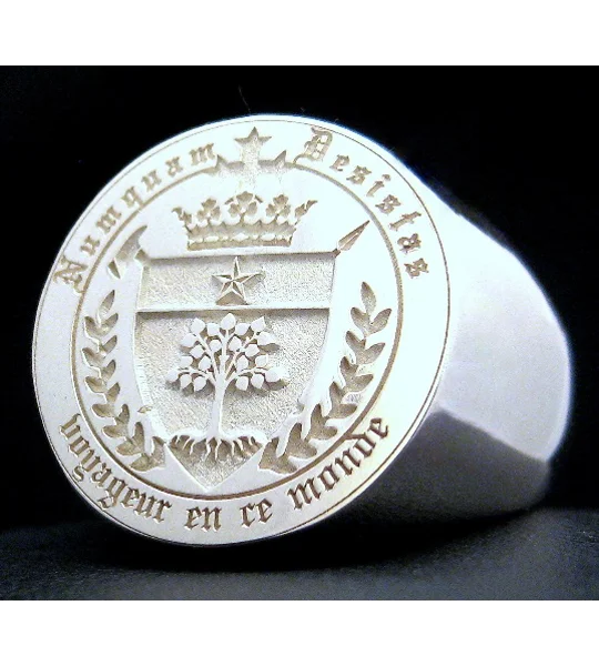 Custom Made Round Family Crest Ring