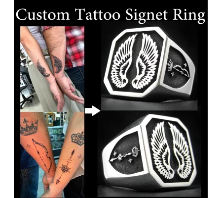 Tattoo Signet Ring - Custom Made
