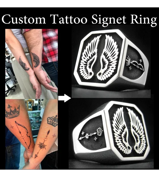 Tattoo Signet Ring - Custom Made