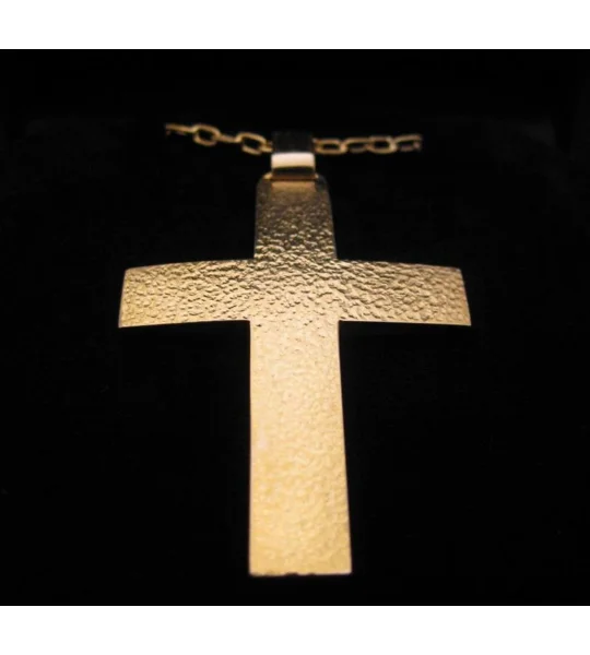 Hammered Gold Cross