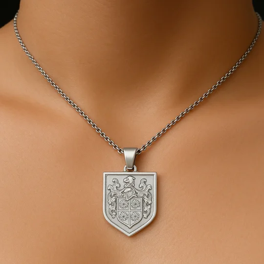 unisex coat of arms necklace