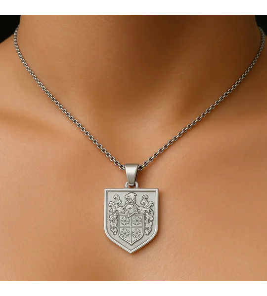 unisex coat of arms necklace