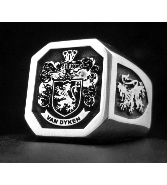 Custom Made Family Crest Octagon Ring