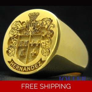Solid Gold Custom Engraved Your Family Crest Signet Ring