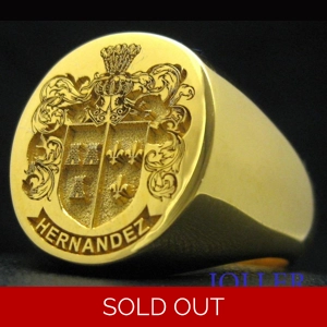 Solid Gold Custom Engraved Your Family Crest Signet Ring