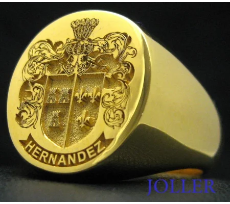 Solid Gold Custom Engraved Your Family Crest Signet Ring