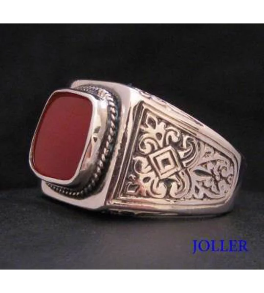 Mens Signet Ring Carnelian