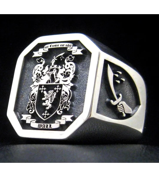 Custom octagon signet rings