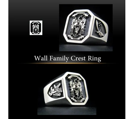 Wall Family Crest Ring