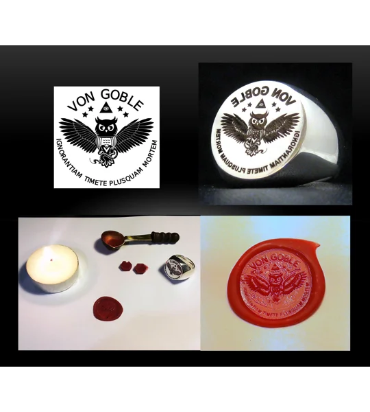 Wax Seal Family Crest Ring - Any Crest