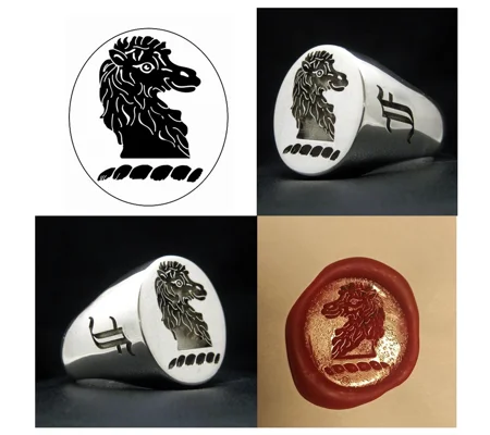 Wax Seal Family Crest Ring - Any Crest