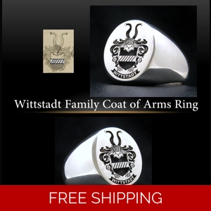 Wittstadt Family Coat of Arms Ring