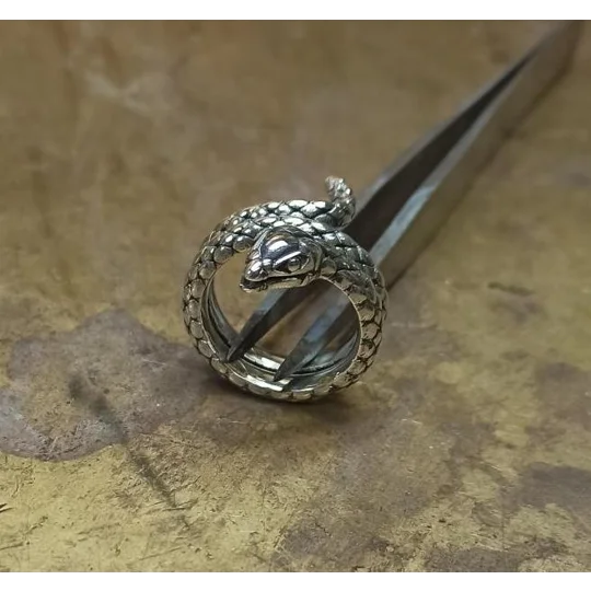 Silver Snake Ring Oxidized