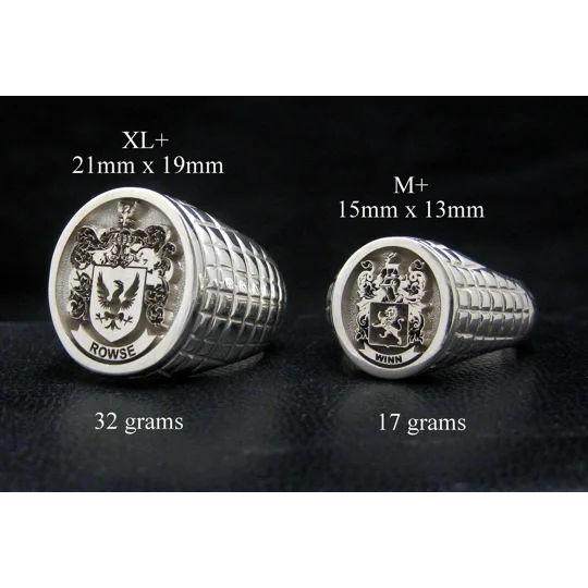 Custom Family Crest Ring Croco Pattern