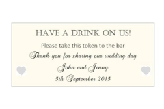 50 Personalised Wedding Drinks Tokens