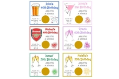 10 Personalised Birthday Scratch Cards