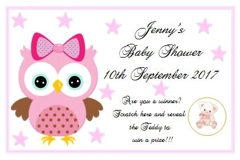 Personalised Baby Shower Scratch Cards x 12