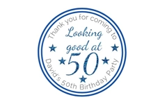 Personalised Birthday Party Stickers/Labels 30th 40th 50th 60th 70th