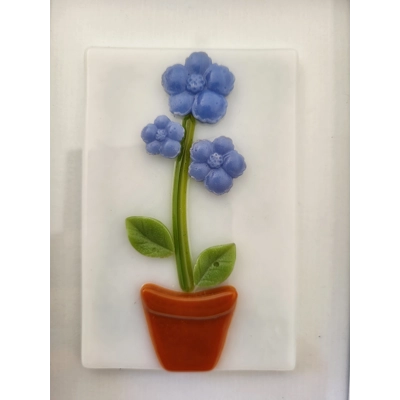 GBF33 Periwinkle flower picture in white frame