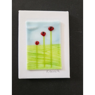 GBF1 Small Canvas Poppy picture with wooden easel