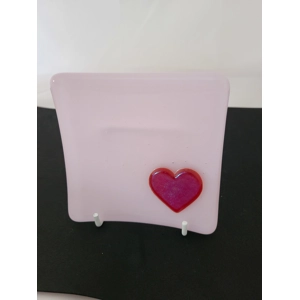 Pink & Deep pink sparkly heart large trinket dish Pink & Deep pink sparkly heart large trinket dish